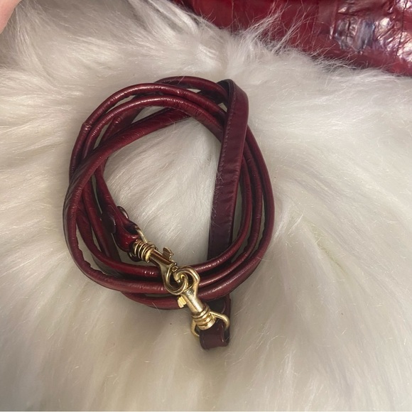 Vintage‎  red eel skin clutch crossbody purse - Picture 4 of 13